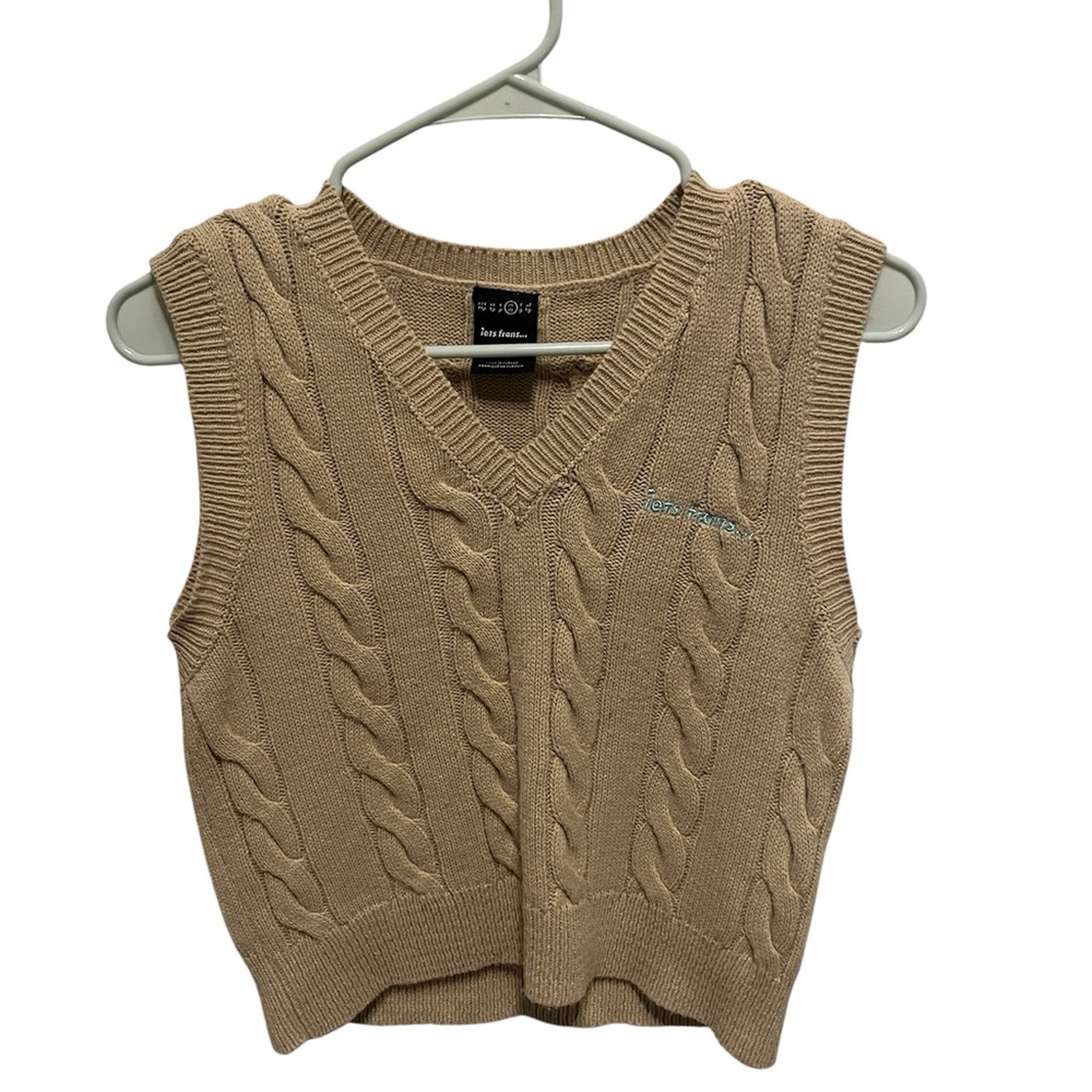 Urban Outfitters Tan Cable Knit Sweater Vest